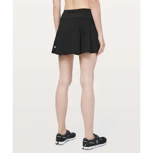 Lululemon Pace Rival Skirt Tall Stretch 15" Black Sz 0 Tennis Golf - Picture 2 of 4